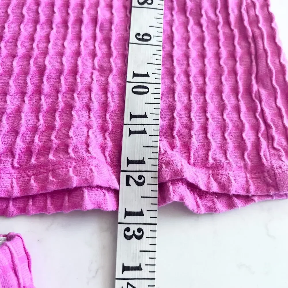 H&M girls textured two piece outfit top shorts 12/18 months